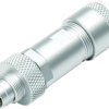 Plug, 2 pole, solder connection, screw locking, straight, 99 0401 115 02