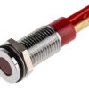 Lampka kontrolna do montażu panelowego 12V dc, czerwona 8mm LED Chrom Faston, oczko lutownicze RS PRO