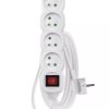 Przedłużacz 4 gniazda 3m biały Z ZABEZPIECZENIEM, WYŁĄCZNIK