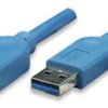 USB 3.0 extension cable, USB plug type A to USB socket type A, 1 m, blue, ICOC-U3-AA-10-EX