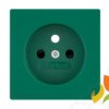 BERKER Q.1/Q.3/Q.7 Płytka czołowa do gniazda z uziemieniem do obwodów specjalnych z przysłonami zielony aksamit 3965766013 HAGER