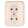 LIZA Gniazdo podwójne bez uziemienia beżowy 1GPT-2 KARLIK