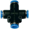 X connector, L 22.8 mm, 10 bar, plastic/brass, nickel-plated, for hoses/pipes, 109863