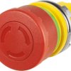 Mushroom pushbutton, rotary release, unlit, waistband round, red, mounting Ø 22.3 mm, 46-2C36.1M20.000