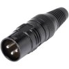 Hicon HI-X3CM-M XLR Connector, 3 Pins, Black, Superior Strain Relief
