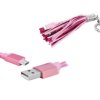 Kabel USB-microUSB brelok, różowy