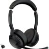 Jabra Evolve 2 55 MS Stereo Słuchawki nauszne Bluetooth stereo czarny Wyciszanie hałasów, redukcja szumów mikrofonu Komp