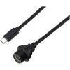 TRU COMPONENTS TC-13543596 USB-C Male Female Back mount Waterproof Cable 0.5m