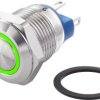 TRU COMPONENTS TC-7494656 Przycisk wandaloodporny TC-GQ12-AF-10E/J/G/12V/S, 12 mm, 48 V/DC, 2 A, 1 szt.