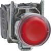 Pushbutton, illuminable, groping, 1 Form A (N/O) + 1 Form B (N/C), waistband round, red, front ring silver, mounting Ø 22 mm, XB