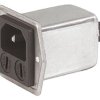Gniazdo IEC z filtrem2 1A C14, C18 Schurter Montaż na panelu 5 x 20mm
