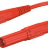 Measuring lead with (4 mm plug, spring-loaded, straight) to (4 mm plug, spring-loaded, straight), 500 mm, red, PVC, 1.0 mm², CAT