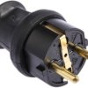 Złącze sieciowe 16A Wtyczka 250 V Męski Kopp Czarny Montaż na kablu