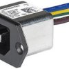 IEC inlet filter C14, 50 to 60 Hz, 10 A, 250 VAC, stranded wires, 3-132-192