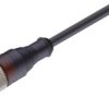 RKT 4-225/25 M sw, PUR 4x0,34mm2, czarny, z gniazdem prostym M12x1, LUMBERG 44407, RKT 4-225/25M, PM12F4