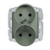 Icon Mechanizm Gniazda Podwójnego Do Ramki Z Uziemieniem 2X(2P+Z) (Przesłony...