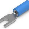 Insulated forked cable lug, 1.04-2.62 mm², AWG 16 to 14, M4, blue, 34166