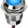 Lampka kontrolna do montażu panelowego 1.8 → 3.3V dc, niebieska 14mm LED Chrom Wyprowadzenia RS PRO