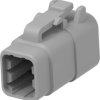 Socket housing, gray, 6 poles, DTM06-6S