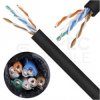 Kabel sieciowy U/UTP kat.5e skrętka 4x2x0,5mm zewnętrzny suchy PE czarny SecurityNET
