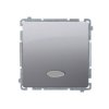 SIMON BASIC Wyłącznik zwierny przycisk bez piktogramu z podświetleniem LED (moduł) 10AX 250V szybkozłącza srebrny mat BMP1L.01/4