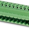 Pin header, 3 pole, pitch 5 mm, straight, green, 1946914