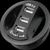 93893 In-desk 3-port HUB, 60 mm, black