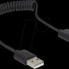 83239 Delock Cable USB 2.0-A male / male coiled cable