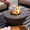 Concrete Semi-Round Fire Pit - Unique Outdoor Centerpiece