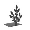 Metalowa podpórka do książek w kształcie drzewa