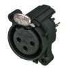 XLR panel socket, 3 pole, gold-plated, polyamide, NC3FAAV