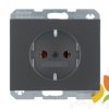 BERKER K.1 Gniazdo z uziemieniem schuko antracyt mat lakierowany 47157006 HAGER