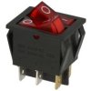 Przełącznik; klawiszowy (kołyskowy); IRS2101-1C3r; ON-OFF; 2 tory; czerwony; podświetlenie neonówka 250V; czerwony; bistabilny;
