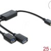 64374 USB 3.0 2 Port Hub, 1x USB-A Stecker auf 2 x USB-A Buchse