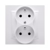 Simon 10 Gniazdo podwójne z/u z funkcją niezmienności faz z przesłonami 16A 250V biały CGZ2TZ/11