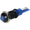 R-TECH 656973 Panel Indicator 8mm Domed 12V Blu Black Plated Brass