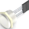 Vandal-proof pushbutton switch, 1 pole, silver, illuminated  (red), 1 A/24 VDC, mounting Ø 22.2 mm, IP68, 2342836-4