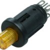 Pushbutton switch, 2 pole, yellow, illuminated , 0.2 A/60 V, mounting Ø 5.1 mm, IP40, 0041.8857.1137
