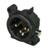XLR panel plug, 3 pole, gold-plated, NC3MBH-B