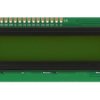Wyświetlacz; LCD; alfanumeryczny; LCD-CC-1602A-YIY Y/G-E6 C; 16x2; czarny; Kolor tła: zielony; podświetlenie LED; 64mm; 16mm; Ro