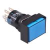 AL6H-M23PS Blue 16mm 12V Momentary Rectangle illuminated Push Button Switch IP65 DPDT