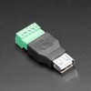 USB-A Female Socket to 5-pin Terminal Block