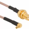 Coaxial cable, MMCX plug (angled) to SMA jack (straight), 50 Ω, RG-316, grommet black, 914 mm, 245106-01-36.00