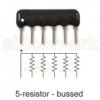 2.2K (2K2) Ohm 5-resistor common rail network (6A222G) - TruOhm