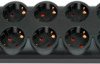 Outlet strip, 10-way, 2 m, 16 A, with surge protection, black, 1 15330 0 120