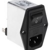 Gniazdo zasilające IEC z filtrem przeciwzakłóceniowym2 4A C14 Schaffner Montaż na panelu 5 x 20mm