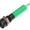 Lampka kontrolna do montażu panelowego 110V ac, zielona 8mm LED Końcówka lutownicza RS PRO