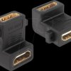 65510 Delock Adapter HDMI A female > female with screw hole 90° angled