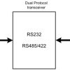 Dual-protocol RS-232(3T/5R)/RS-485(1T/1R) transceiver