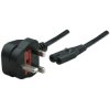 Manhattan 322843 Mains Power Cord/Cable, UK 3-pin plug to C7 Female (figure of